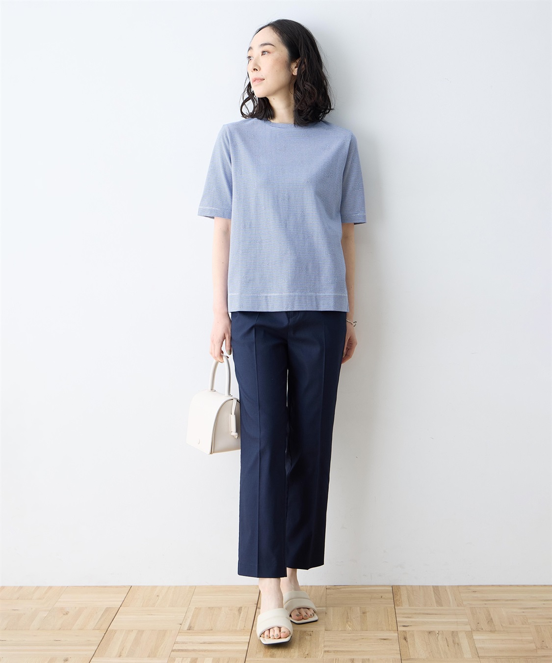 DECOY ミジンボーダー5分袖Tシャツ【オーガニックコットンブレンド】_sub_8