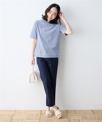 DECOY ミジンボーダー5分袖Tシャツ【オーガニックコットンブレンド】_subthumb_9