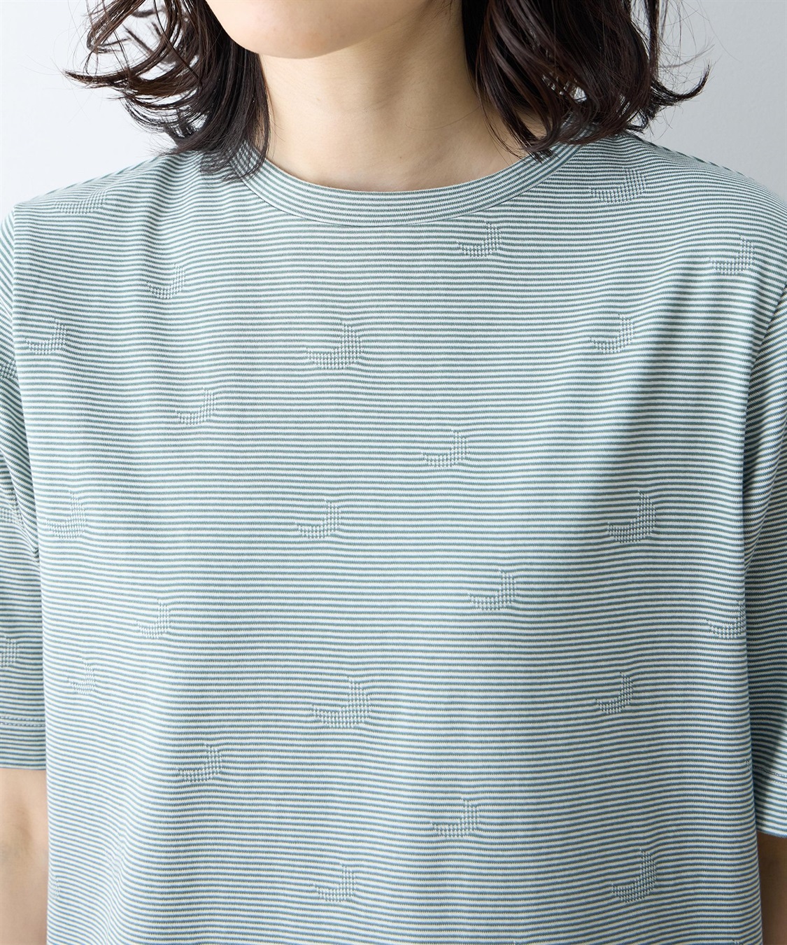 DECOY ミジンボーダー5分袖Tシャツ【オーガニックコットンブレンド】_sub_12