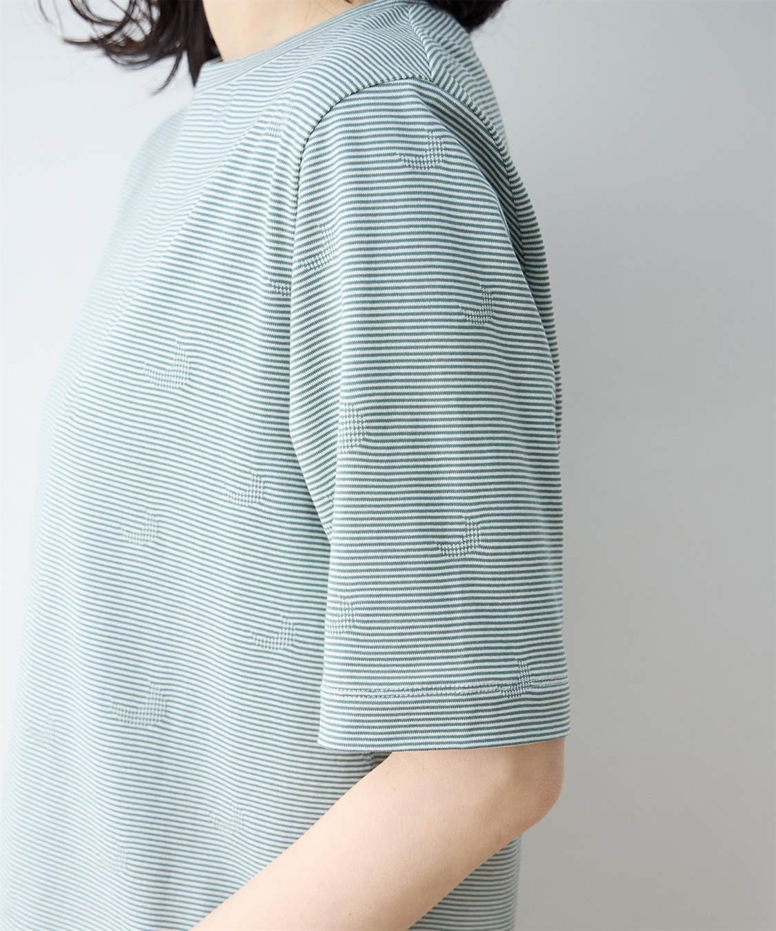 DECOY ミジンボーダー5分袖Tシャツ【オーガニックコットンブレンド】_sub_13