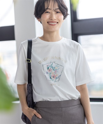 DECOY 【ひやさらコットン】フラワープリントTシャツ【綿100％・接触冷感・UVカット】_subthumb_1