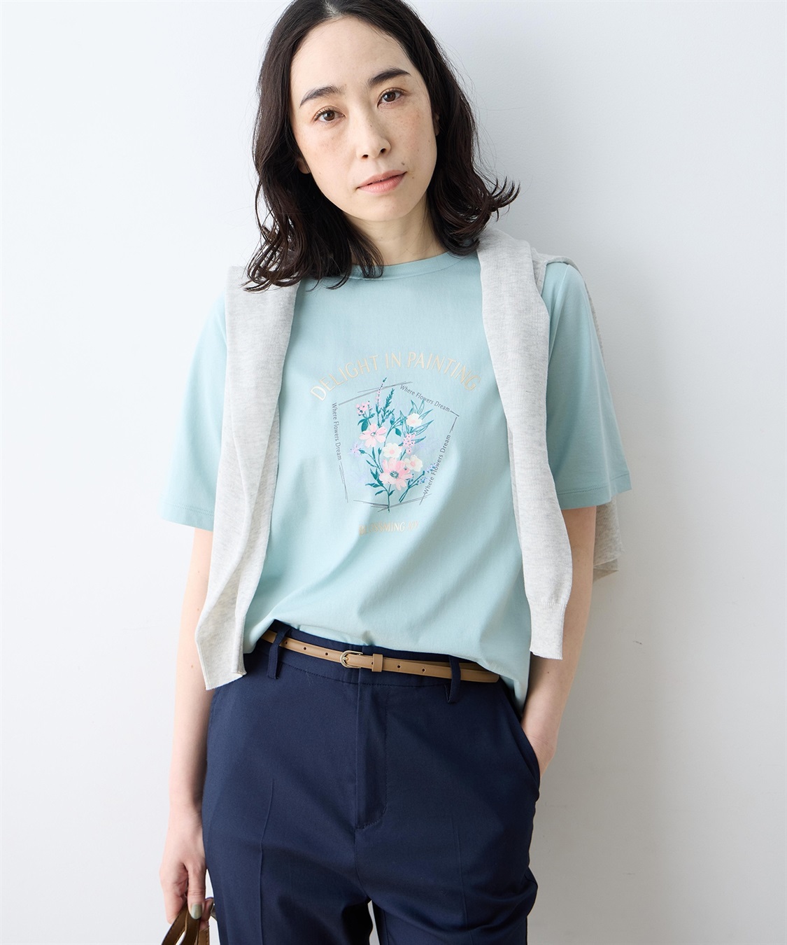 DECOY 【ひやさらコットン】フラワープリントTシャツ【綿100％・接触冷感・UVカット】_sub_7