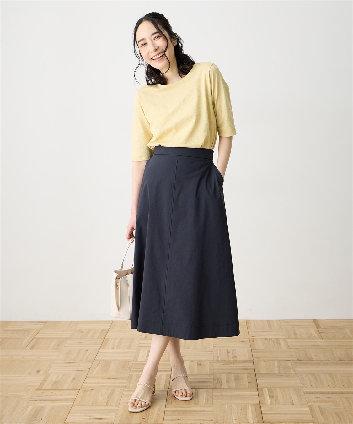 DECOY 【ひやさらコットン】ジャガード6分袖Tシャツ【綿100％・接触冷感・UVカット】_sub_14