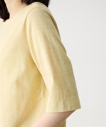 DECOY 【ひやさらコットン】ジャガード6分袖Tシャツ【綿100％・接触冷感・UVカット】_subthumb_16