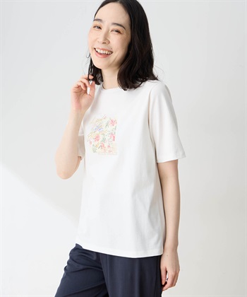 DECOY 【ひやさらコットン】フラワープリントTシャツ【綿100％・接触冷感・UVカット】_subthumb_1