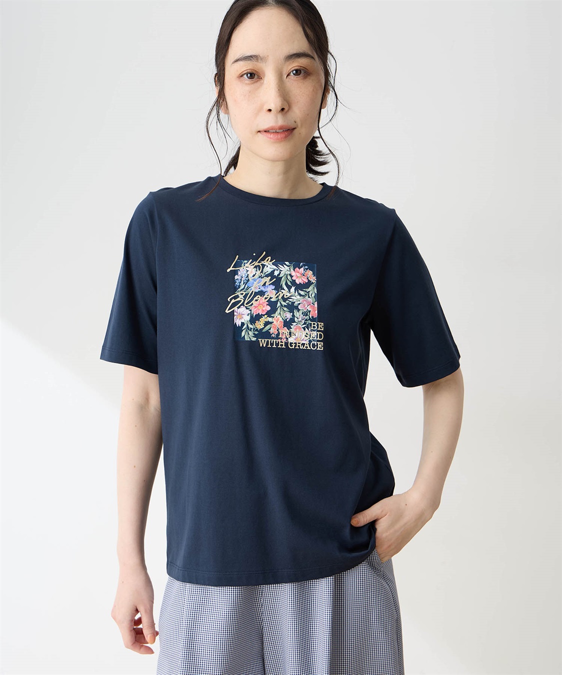 DECOY 【ひやさらコットン】フラワープリントTシャツ【綿100％・接触冷感・UVカット】_sub_5