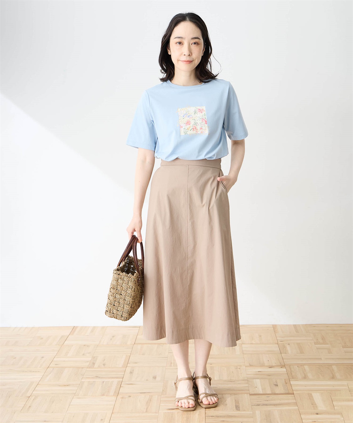 DECOY 【ひやさらコットン】フラワープリントTシャツ【綿100％・接触冷感・UVカット】_sub_8