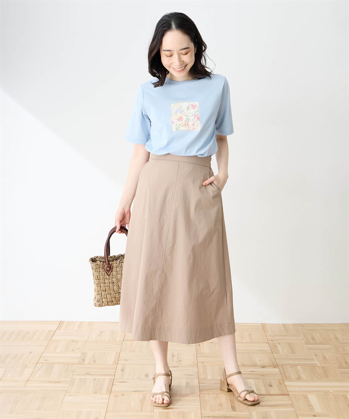 DECOY 【ひやさらコットン】フラワープリントTシャツ【綿100％・接触冷感・UVカット】_sub_9