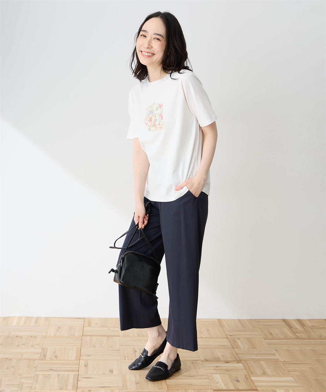 DECOY 【ひやさらコットン】フラワープリントTシャツ【綿100％・接触冷感・UVカット】_sub_12