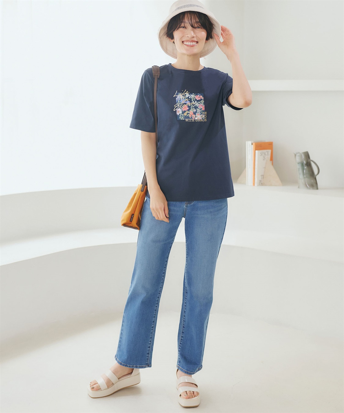 DECOY 【ひやさらコットン】フラワープリントTシャツ【綿100％・接触冷感・UVカット】_sub_13