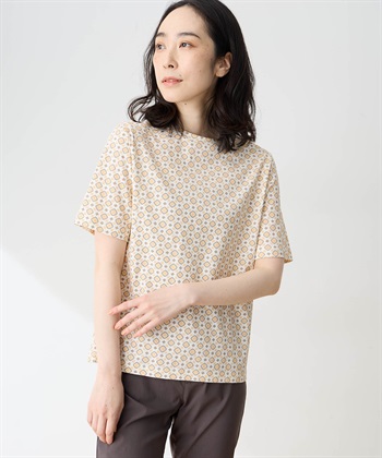 DECOY 【ひやさらコットン】小紋柄プリントTシャツ【綿100％・接触冷感・UVカット】_subthumb_2