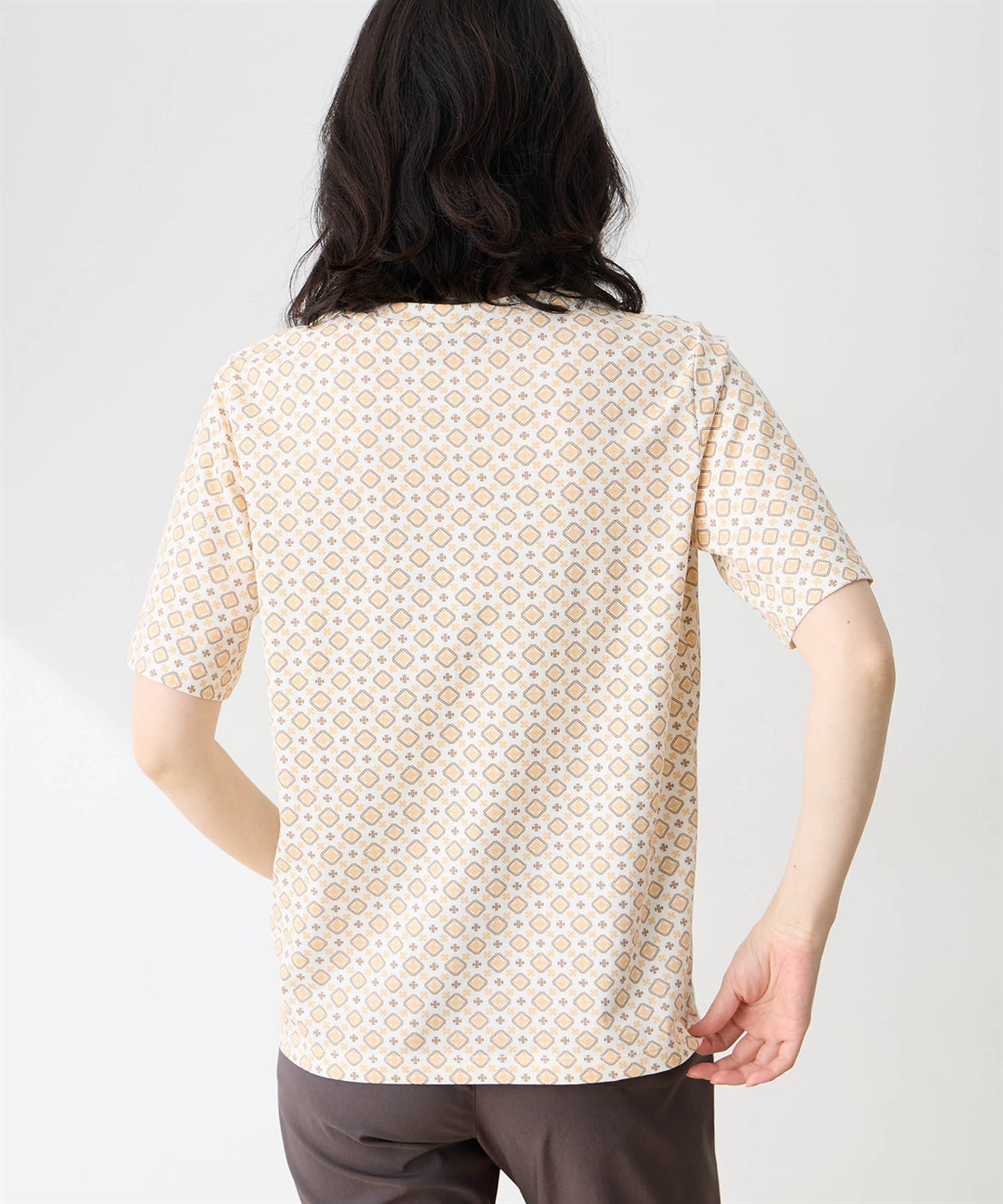 DECOY 【ひやさらコットン】小紋柄プリントTシャツ【綿100％・接触冷感・UVカット】_sub_4