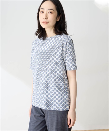 DECOY 【ひやさらコットン】小紋柄プリントTシャツ【綿100％・接触冷感・UVカット】_subthumb_5