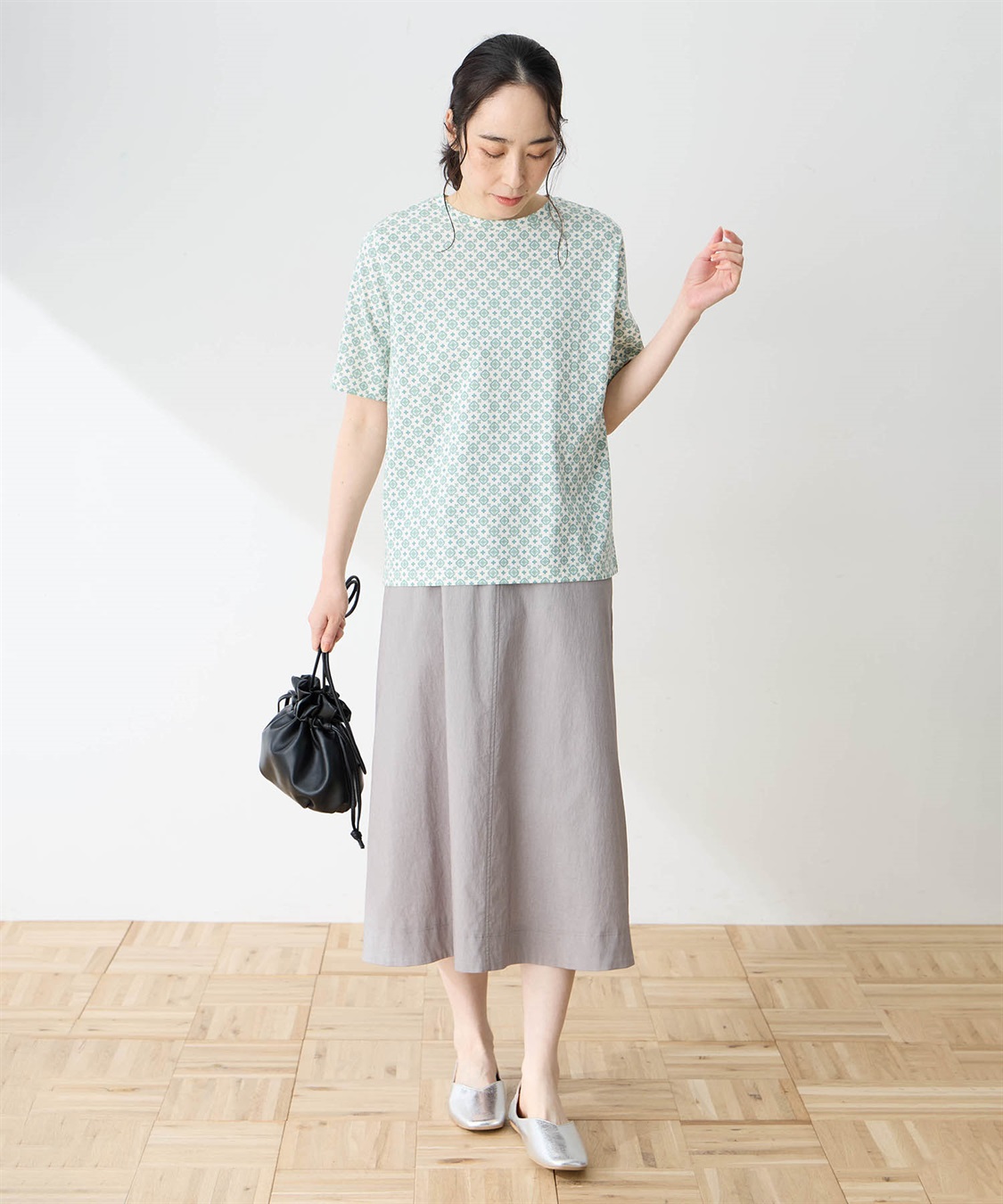 DECOY 【ひやさらコットン】小紋柄プリントTシャツ【綿100％・接触冷感・UVカット】_sub_7