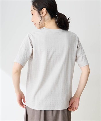 DECOY 【ひやさらコットン】ジャガードチュニックTシャツ【綿100％・接触冷感・UVカット】_subthumb_2