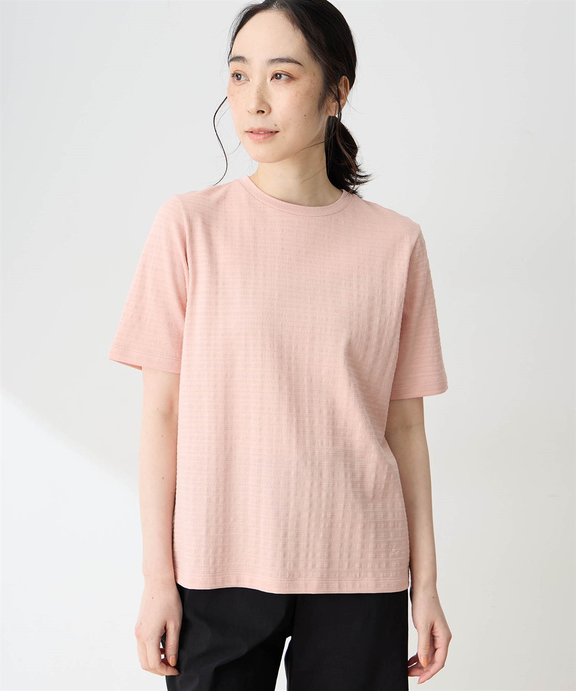 DECOY 【ひやさらコットン】ジャガードチュニックTシャツ【綿100％・接触冷感・UVカット】_sub_3