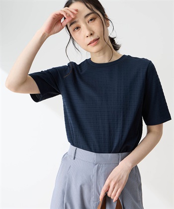 DECOY 【ひやさらコットン】ジャガードチュニックTシャツ【綿100％・接触冷感・UVカット】_subthumb_4
