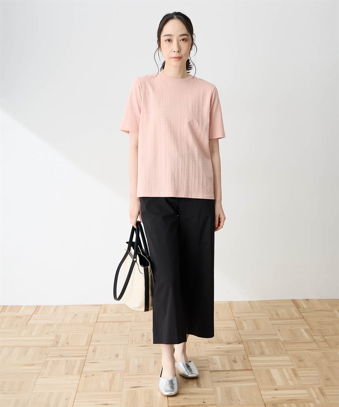 DECOY 【ひやさらコットン】ジャガードチュニックTシャツ【綿100％・接触冷感・UVカット】_sub_7