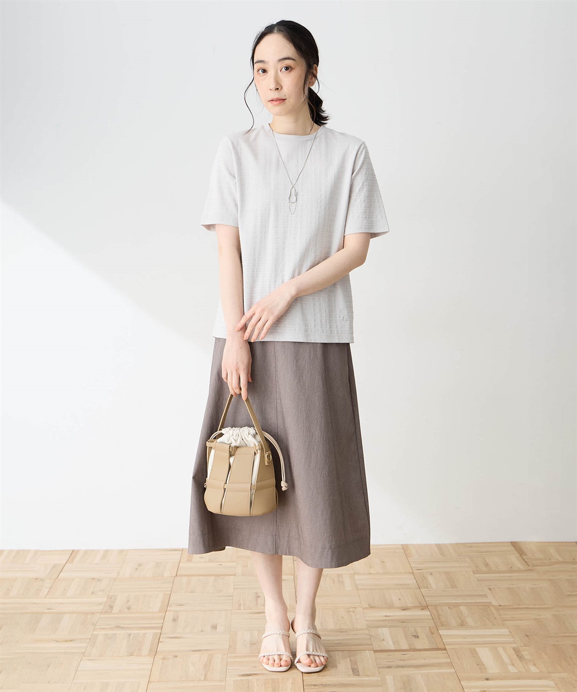 DECOY 【ひやさらコットン】ジャガードチュニックTシャツ【綿100％・接触冷感・UVカット】_sub_9
