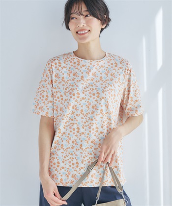 DECOY 【ひやさらコットン in Blooomコラボ】総柄プリントTシャツ【綿100％・接触冷感・UVカット】_subthumb_1