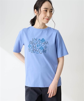 DECOY 【ひやさらコットン in Blooomコラボ】フラワーロゴプリントTシャツ【綿100％・接触冷感・UVカット】_subthumb_2