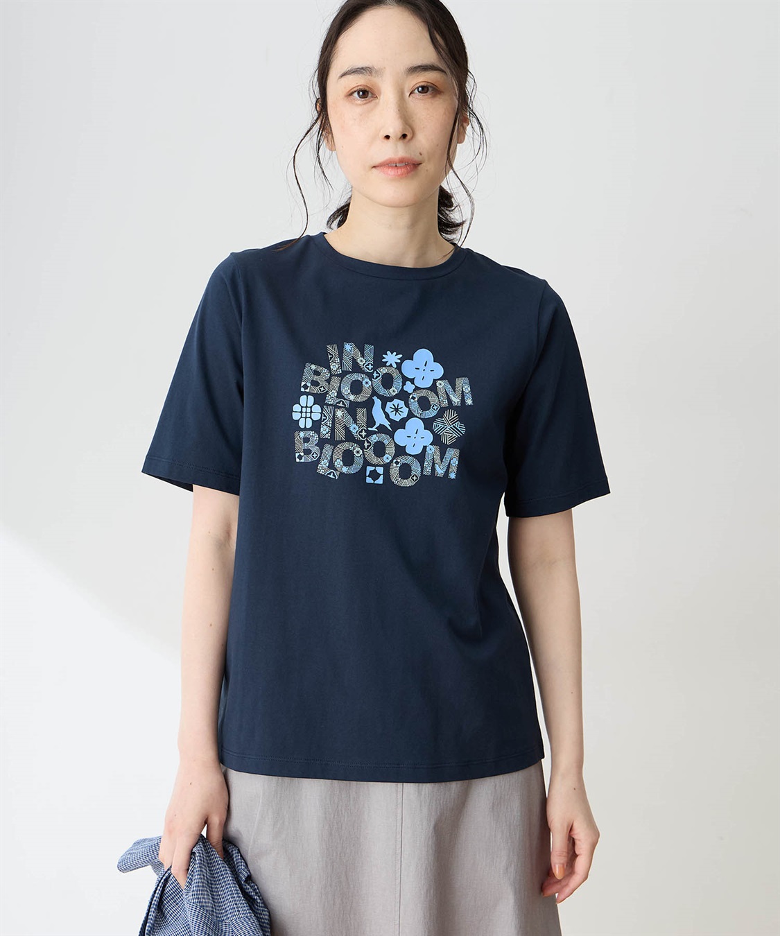DECOY 【ひやさらコットン in Blooomコラボ】フラワーロゴプリントTシャツ【綿100％・接触冷感・UVカット】_sub_3
