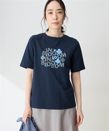 DECOY 【ひやさらコットン in Blooomコラボ】フラワーロゴプリントTシャツ【綿100％・接触冷感・UVカット】_subthumb_3