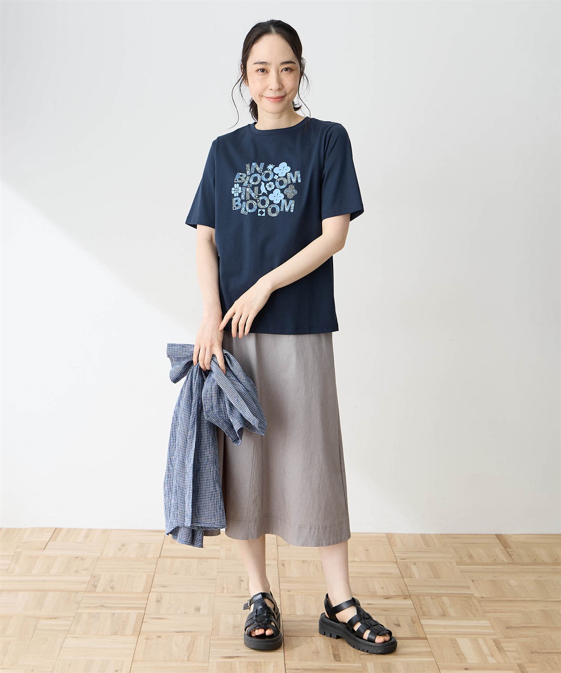 DECOY 【ひやさらコットン in Blooomコラボ】フラワーロゴプリントTシャツ【綿100％・接触冷感・UVカット】_sub_6