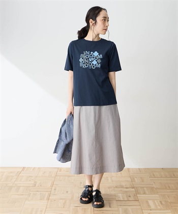 DECOY 【ひやさらコットン in Blooomコラボ】フラワーロゴプリントTシャツ【綿100％・接触冷感・UVカット】_subthumb_7
