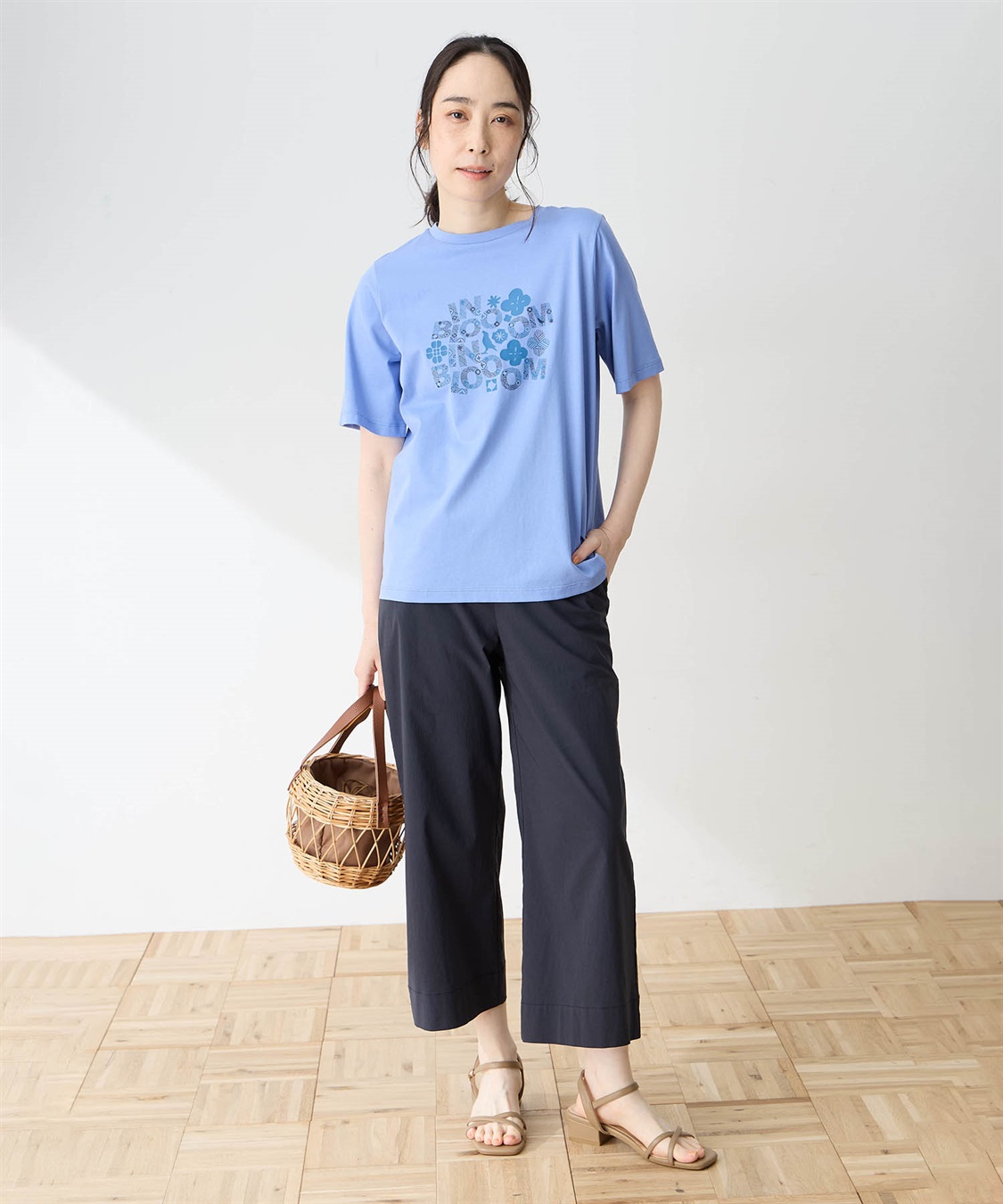 DECOY 【ひやさらコットン in Blooomコラボ】フラワーロゴプリントTシャツ【綿100％・接触冷感・UVカット】_sub_8