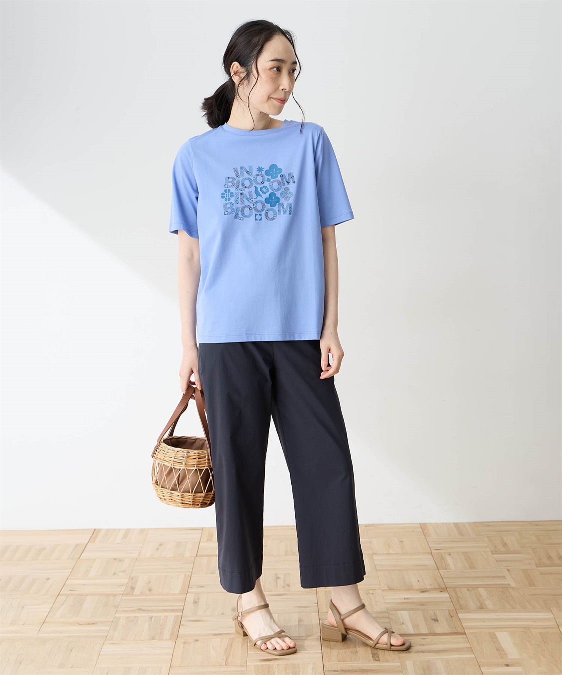 DECOY 【ひやさらコットン in Blooomコラボ】フラワーロゴプリントTシャツ【綿100％・接触冷感・UVカット】_sub_9