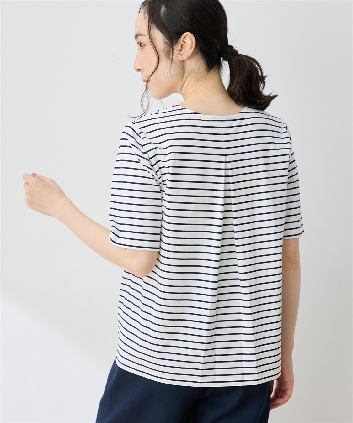 DECOY 【ひやさらコットン トムさんコラボ】コイくんプリントボーダーTシャツ【綿100％・接触冷感・UVカット】_sub_2