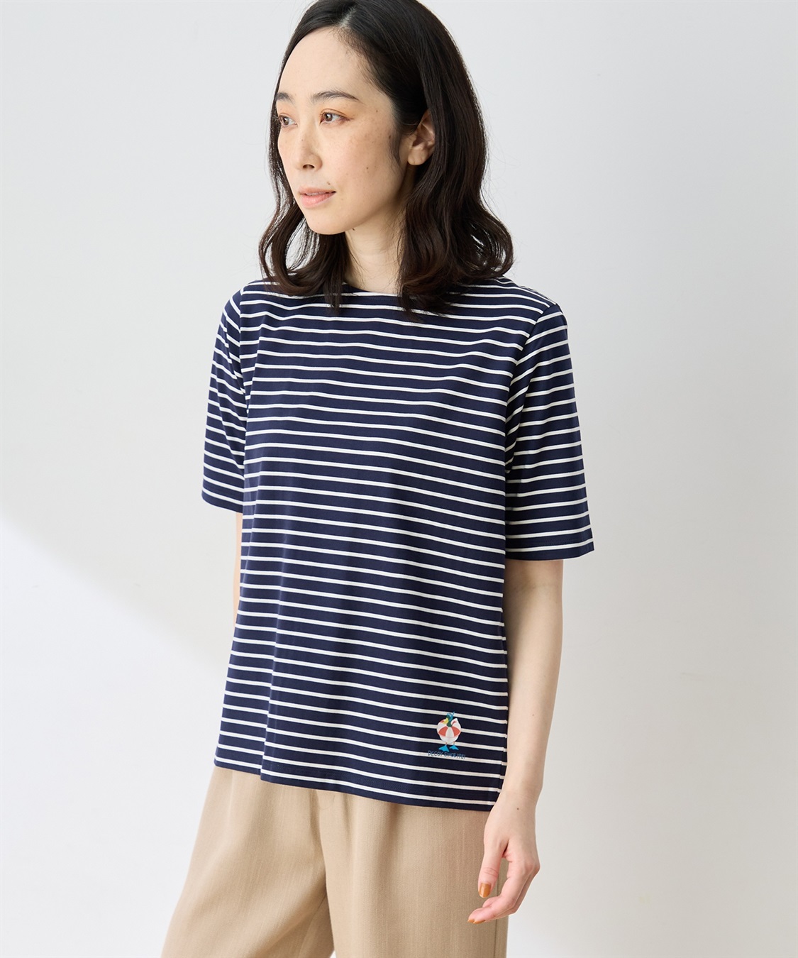 DECOY 【ひやさらコットン トムさんコラボ】コイくんプリントボーダーTシャツ【綿100％・接触冷感・UVカット】_sub_4