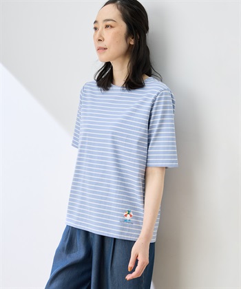 DECOY 【ひやさらコットン トムさんコラボ】コイくんプリントボーダーTシャツ【綿100％・接触冷感・UVカット】_subthumb_5