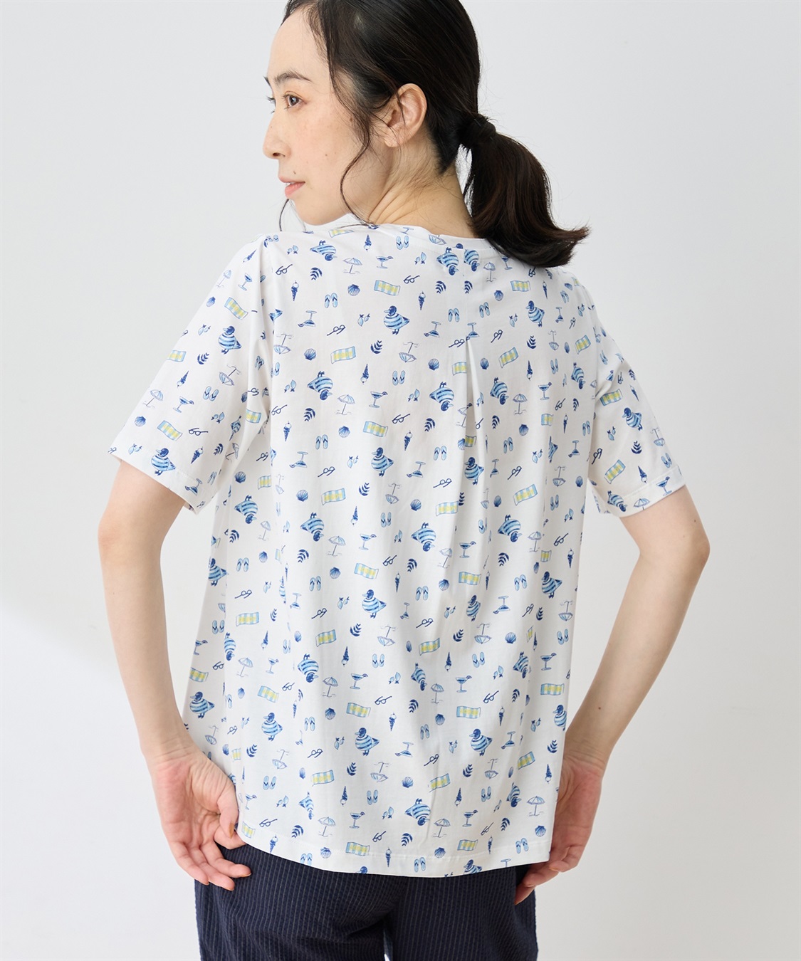 DECOY 【ひやさらコットン トムさんコラボ】コイくん総柄プリントTシャツ【綿100％・接触冷感・UVカット】_sub_2