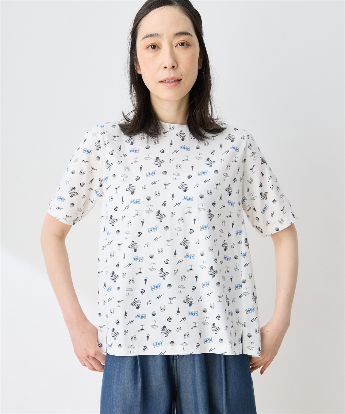 DECOY 【ひやさらコットン トムさんコラボ】コイくん総柄プリントTシャツ【綿100％・接触冷感・UVカット】_sub_3
