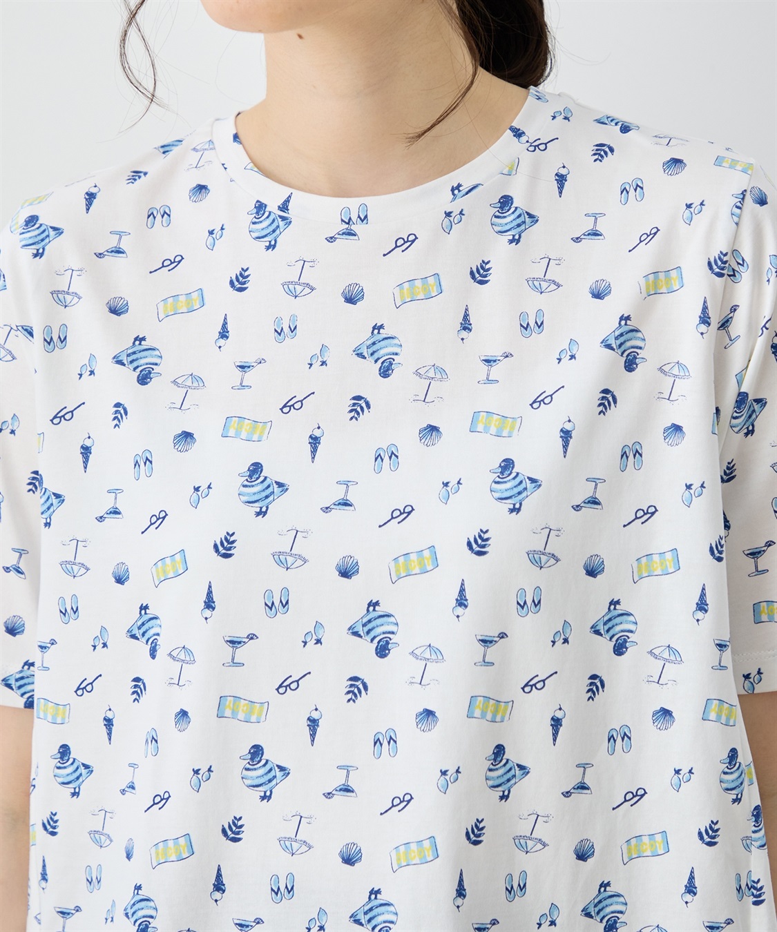 DECOY 【ひやさらコットン トムさんコラボ】コイくん総柄プリントTシャツ【綿100％・接触冷感・UVカット】_sub_8
