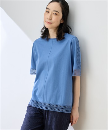 DECOY 【ひやさらコットン】レースドッキングTシャツ【綿100％・接触冷感・UVカット】_subthumb_10