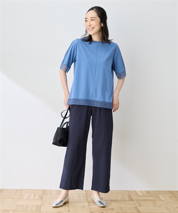 DECOY 【ひやさらコットン】レースドッキングTシャツ【綿100％・接触冷感・UVカット】_subthumb_12