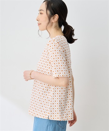DECOY 【ひやさらコットン】総柄プリントTシャツ【綿100％・接触冷感・UVカット】_subthumb_1