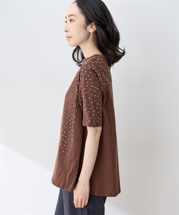 DECOY 【ひやさらコットン】ドットプリント5分袖Tシャツ【綿100％・接触冷感・UVカット】_subthumb_4