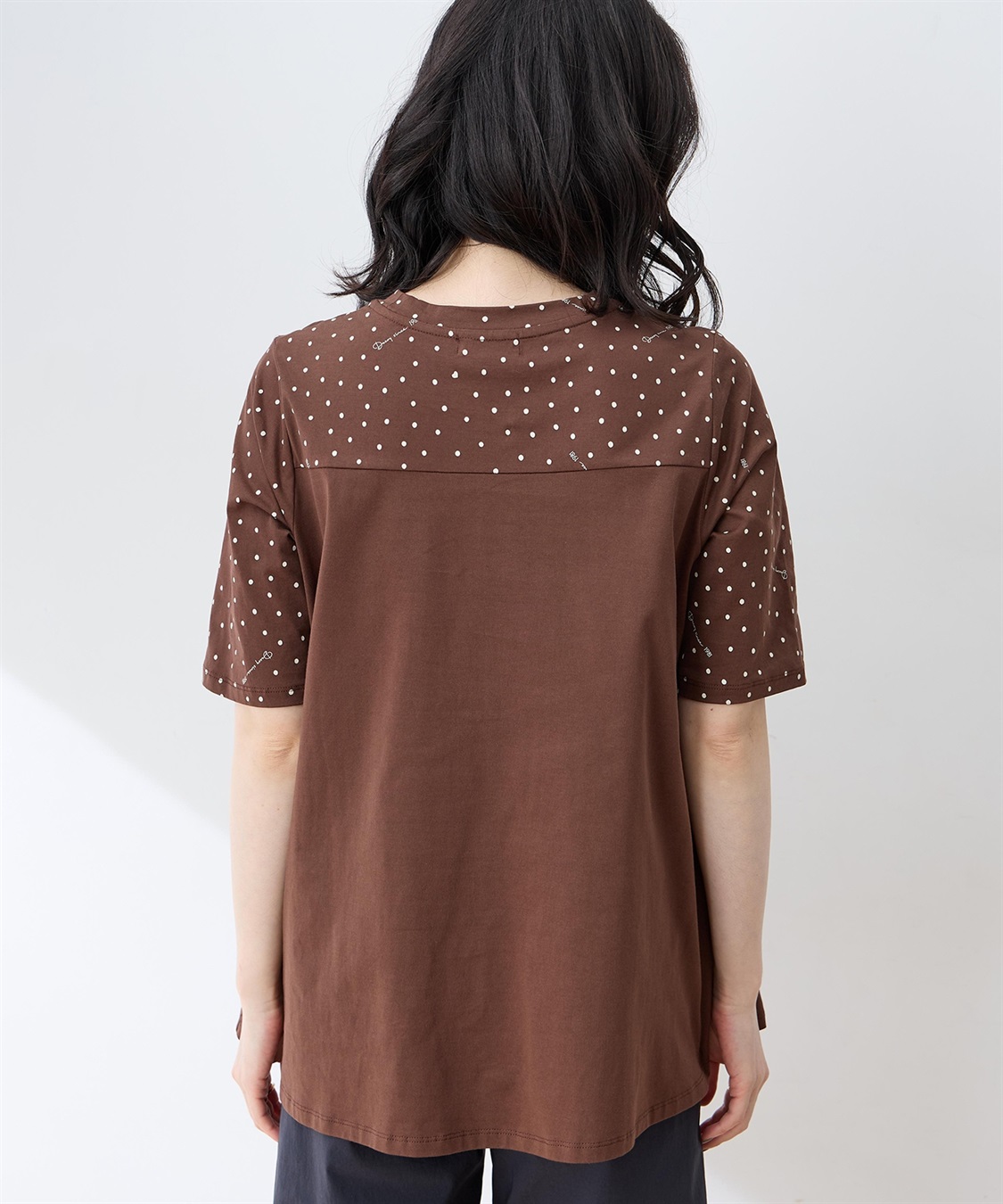 DECOY 【ひやさらコットン】ドットプリント5分袖Tシャツ【綿100％・接触冷感・UVカット】_sub_5