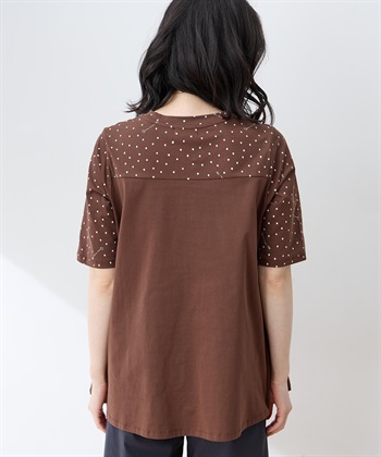 DECOY 【ひやさらコットン】ドットプリント5分袖Tシャツ【綿100％・接触冷感・UVカット】_subthumb_5