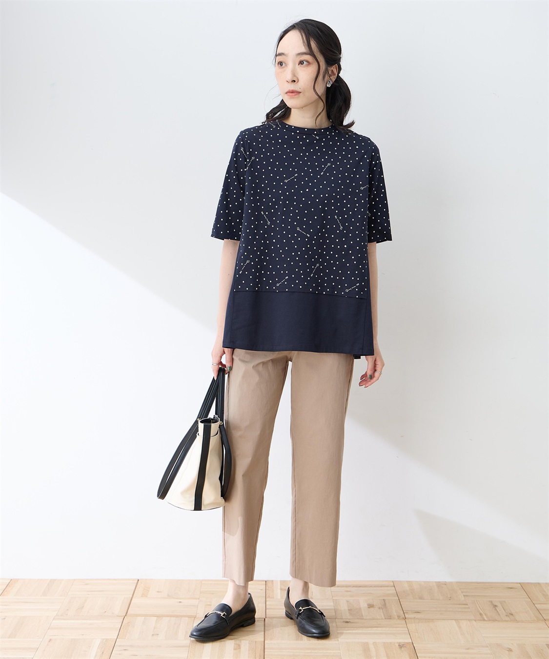 DECOY 【ひやさらコットン】ドットプリント5分袖Tシャツ【綿100％・接触冷感・UVカット】_sub_10