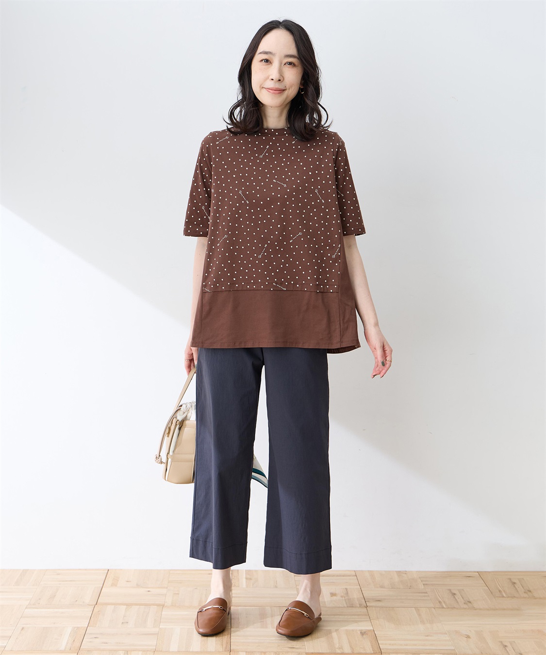 DECOY 【ひやさらコットン】ドットプリント5分袖Tシャツ【綿100％・接触冷感・UVカット】_sub_12