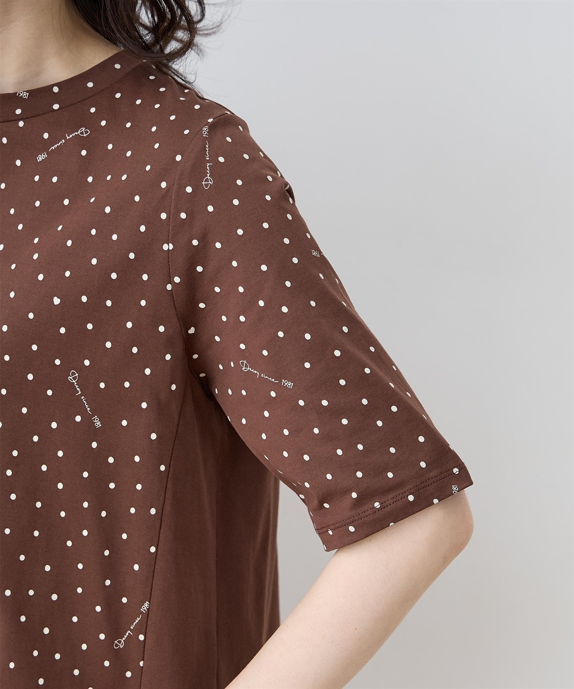 DECOY 【ひやさらコットン】ドットプリント5分袖Tシャツ【綿100％・接触冷感・UVカット】_sub_14