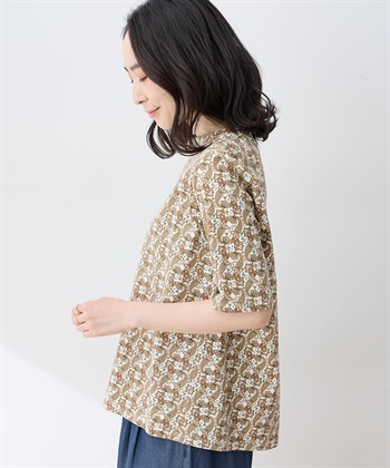 DECOY 【ひやさらコットン】バックタックペイズリープリント5分袖Tシャツ【綿100％・接触冷感・UVカット】_subthumb_3