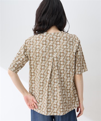 DECOY 【ひやさらコットン】バックタックペイズリープリント5分袖Tシャツ【綿100％・接触冷感・UVカット】_subthumb_4