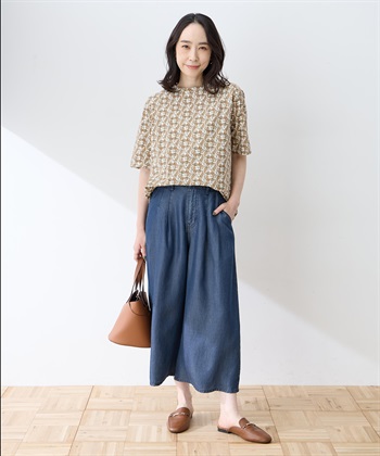 DECOY 【ひやさらコットン】バックタックペイズリープリント5分袖Tシャツ【綿100％・接触冷感・UVカット】_subthumb_10