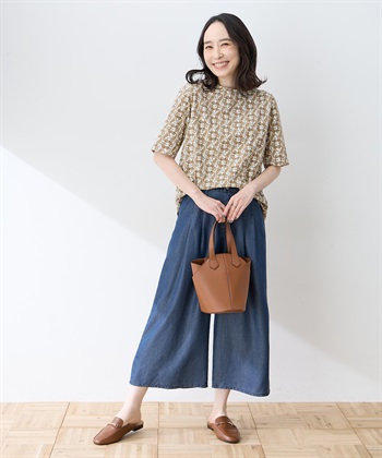 DECOY 【ひやさらコットン】バックタックペイズリープリント5分袖Tシャツ【綿100％・接触冷感・UVカット】_subthumb_11